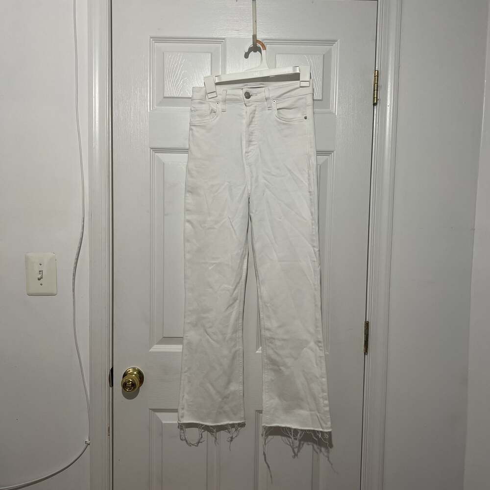Hudson Faye Ultra High-Rise Cropped Bootcut Jeans in White
